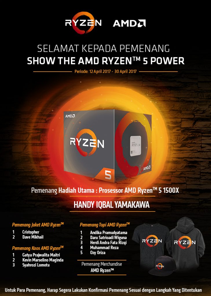 Pengumuman Pemenang Show The AMD Ryzen 5 Power