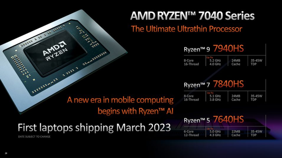 Jenis Prosesor AMD Ryzen 7040 Series